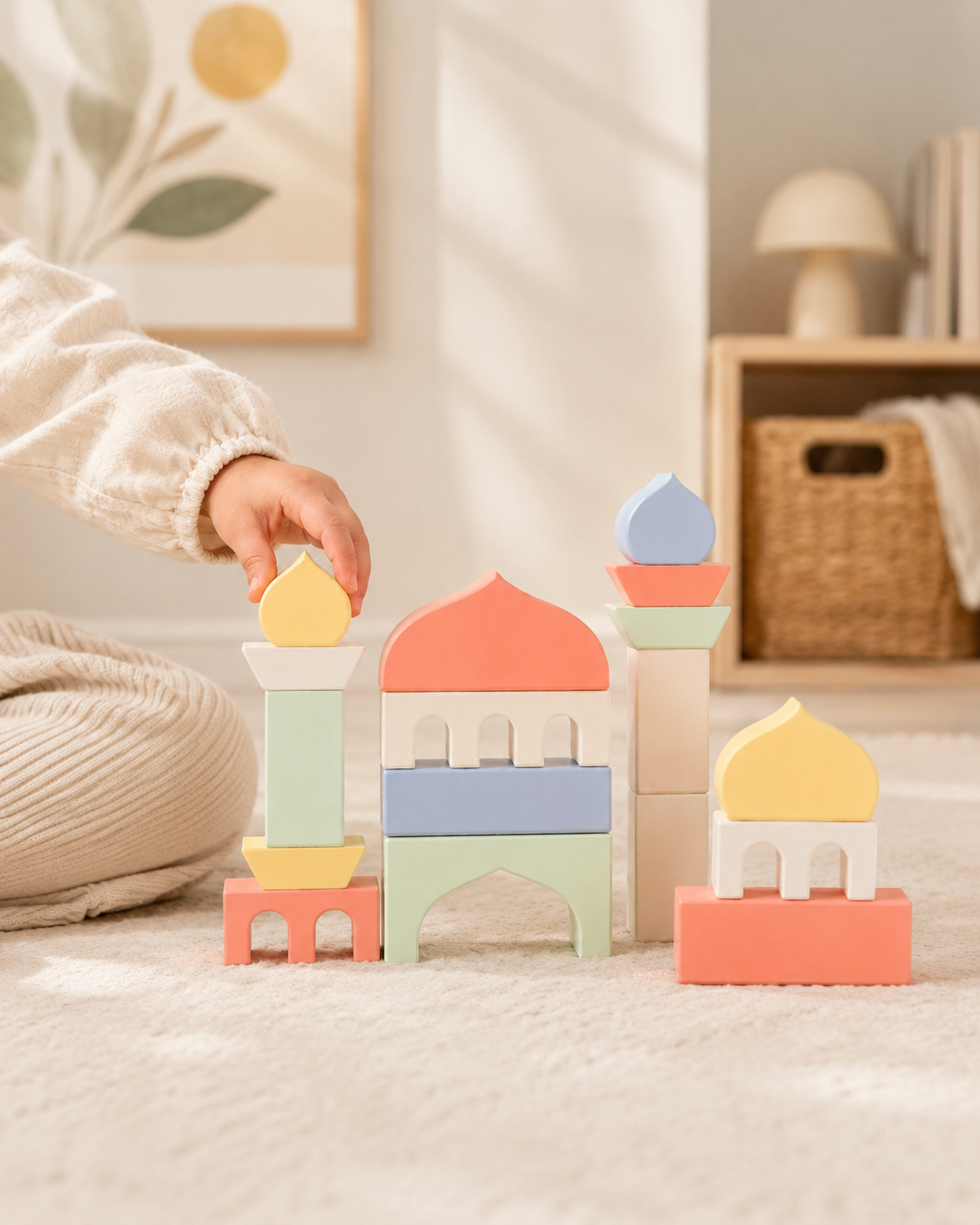 Lot de Blocs de Construction en Bois – Mosquée Colorée 🏛️🌈 – Image 3